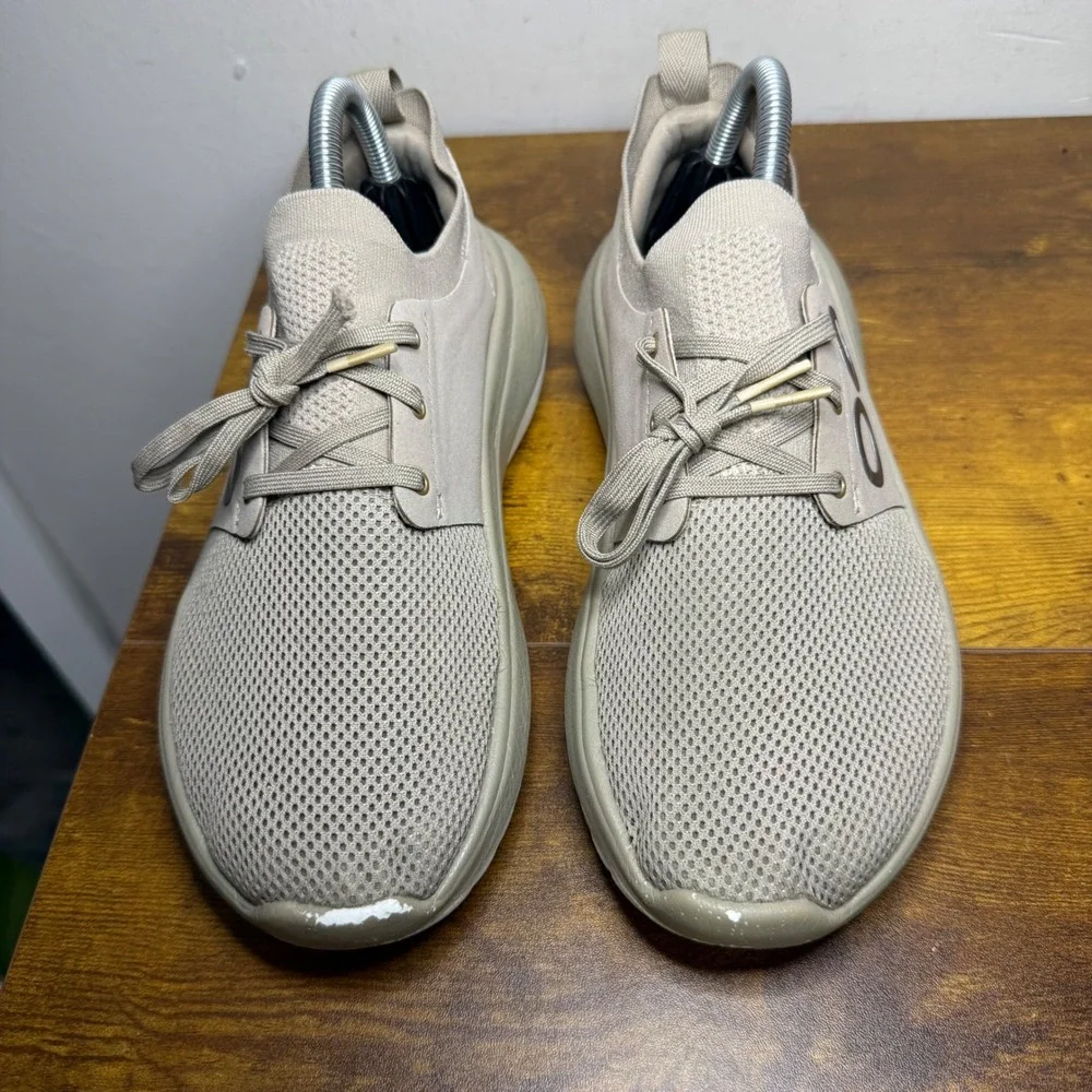 OOFOS OOmg Low Shoe Womens 8.5 Taupe Mesh Recovery Sneaker 0101-BEIGE-W8.5